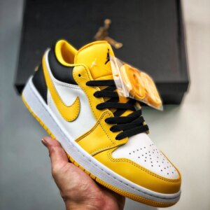 Air Jordan 1 Low Taxi University Gold White Black 553560-701 For Sale