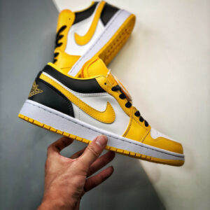 Air Jordan 1 Low Taxi University Gold White Black 553560-701 For Sale