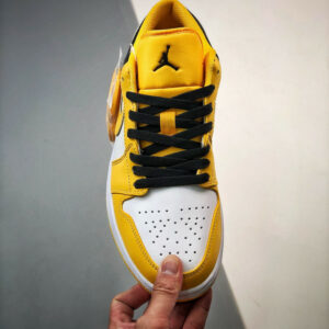 Air Jordan 1 Low Taxi University Gold White Black 553560-701 For Sale