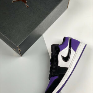 Air Jordan 1 Low White Black-Court Purple 553558-125 On Sale