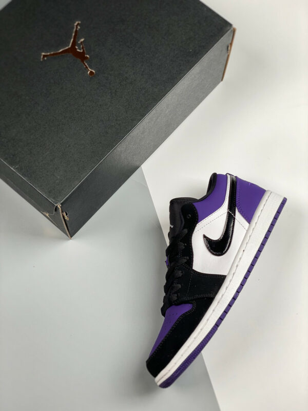 Air Jordan 1 Low White Black-Court Purple 553558-125 On Sale