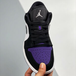 Air Jordan 1 Low White Black-Court Purple 553558-125 On Sale