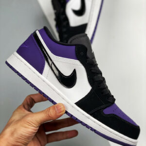 Air Jordan 1 Low White Black-Court Purple 553558-125 On Sale