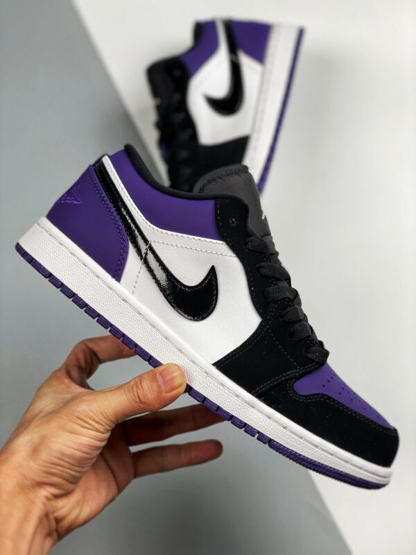 Air Jordan 1 Low White Black-Court Purple 553558-125 On Sale