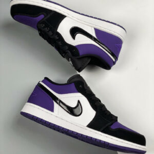 Air Jordan 1 Low White Black-Court Purple 553558-125 On Sale