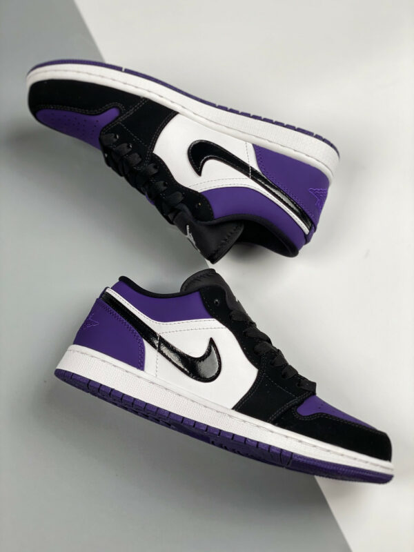 Air Jordan 1 Low White Black-Court Purple 553558-125 On Sale