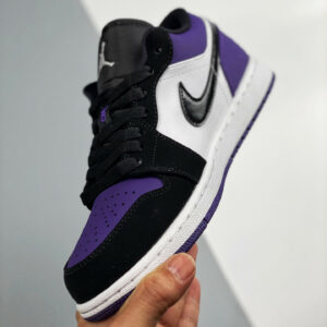 Air Jordan 1 Low White Black-Court Purple 553558-125 On Sale