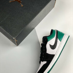 Air Jordan 1 Low White Black-Mystic Green For Sale