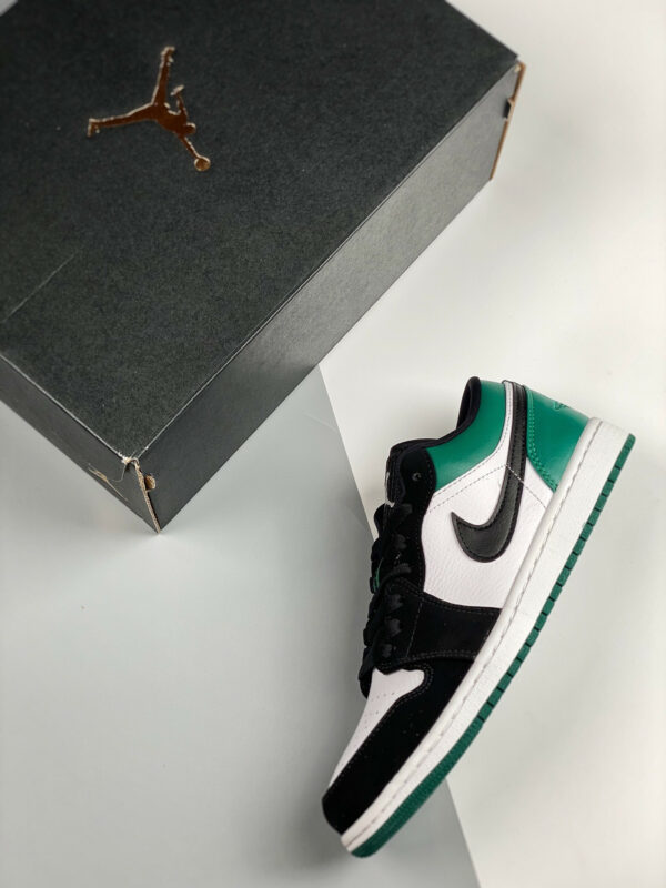 Air Jordan 1 Low White Black-Mystic Green For Sale