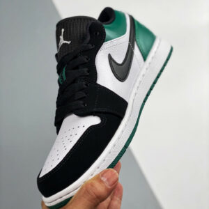 Air Jordan 1 Low White Black-Mystic Green For Sale