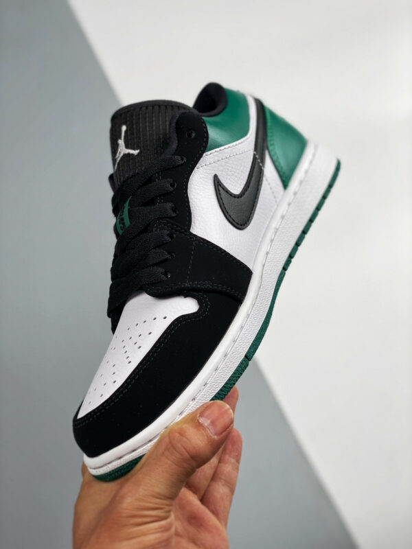 Air Jordan 1 Low White Black-Mystic Green For Sale