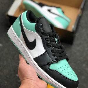 Air Jordan 1 Low White Emerald Rise-Black 553558-117 For Sale