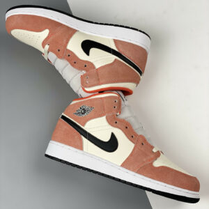 Air Jordan 1 Mid Orange Suede Team Orange Black-White-Iron Grey DV1336-800 For Sale