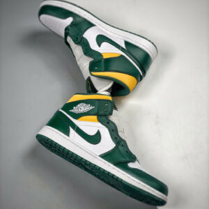 Air Jordan 1 Mid Seattle Supersonics Green Yellow For Sale