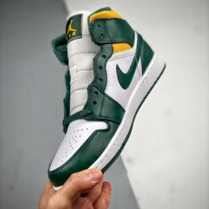 Air Jordan 1 Mid Seattle Supersonics Green Yellow For Sale