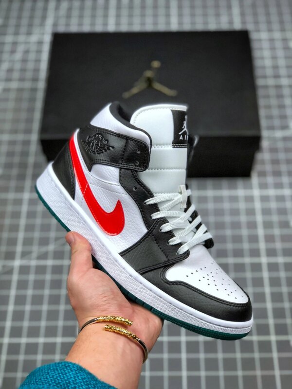 Air Jordan 1 Mid Alternate Swoosh Black Red White Green For Sale