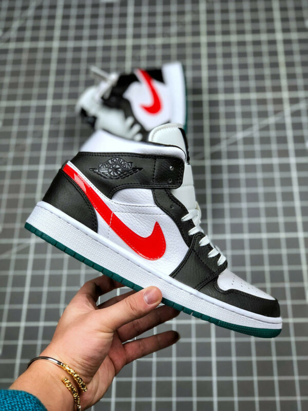 Air Jordan 1 Mid Alternate Swoosh Black Red White Green For Sale