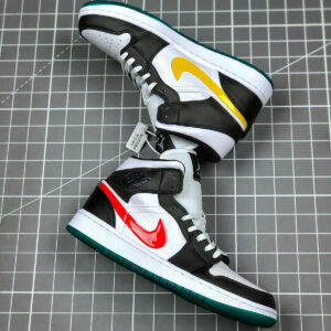 Air Jordan 1 Mid Alternate Swoosh Black Red White Green For Sale