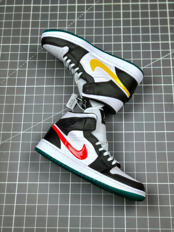 Air Jordan 1 Mid Alternate Swoosh Black Red White Green For Sale