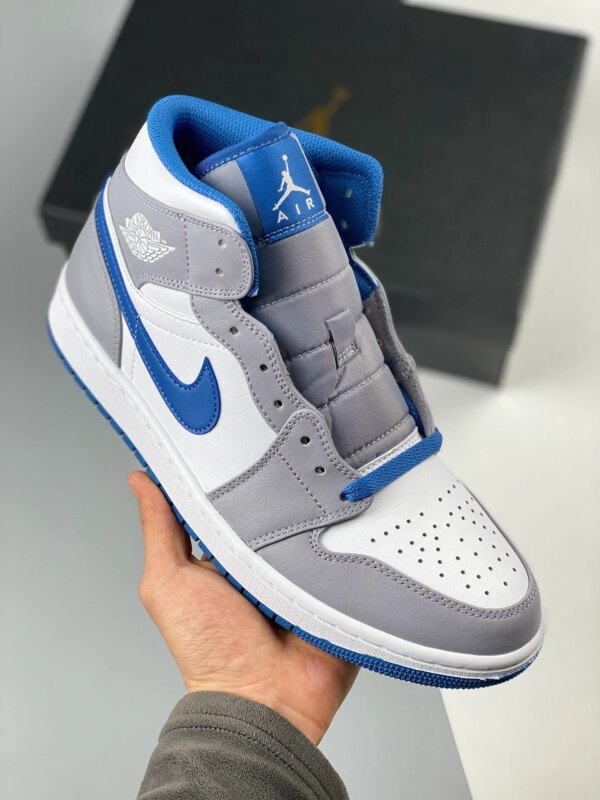 Air Jordan 1 Mid Cement Grey White-True Blue DQ8426-014 For Sale