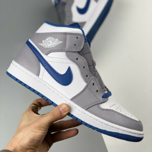 Air Jordan 1 Mid Cement Grey White-True Blue DQ8426-014 For Sale