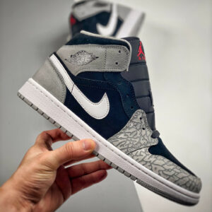 Air Jordan 1 Mid Elephant Print Black Grey-White DM1200-016 For Sale