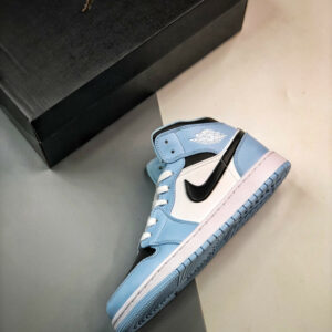 Air Jordan 1 Mid Ice Blue Black-Sail-White 555112-401 For Sale