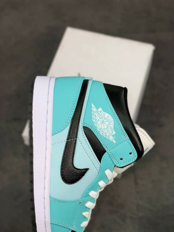 Air Jordan 1 Mid Light Dew Black-Teal Tint-White For Sale