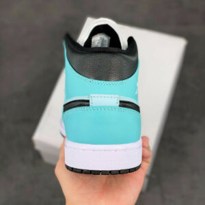 Air Jordan 1 Mid Light Dew Black-Teal Tint-White For Sale