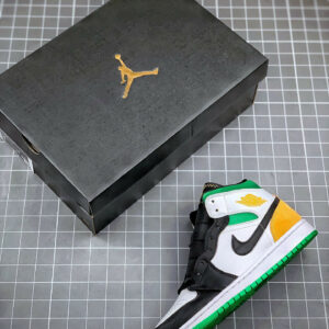 Air Jordan 1 Mid SE Oakland White Black Green Yellow For Sale