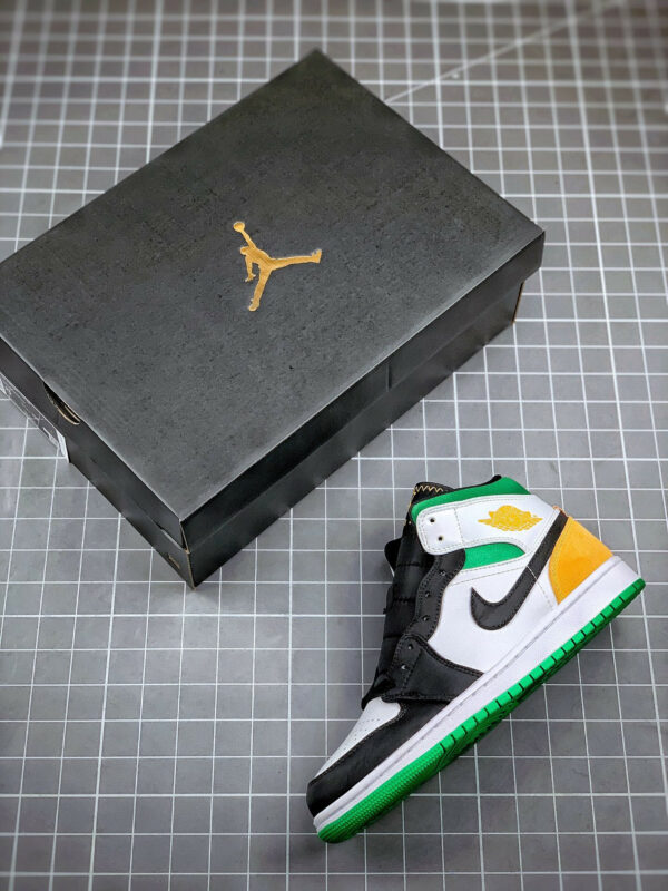 Air Jordan 1 Mid SE Oakland White Black Green Yellow For Sale