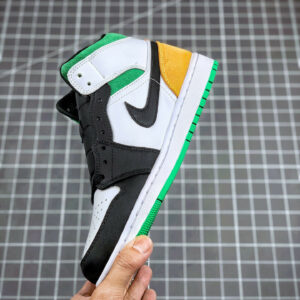 Air Jordan 1 Mid SE Oakland White Black Green Yellow For Sale