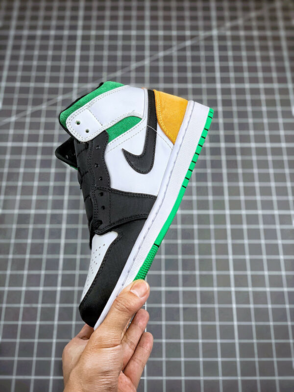 Air Jordan 1 Mid SE Oakland White Black Green Yellow For Sale