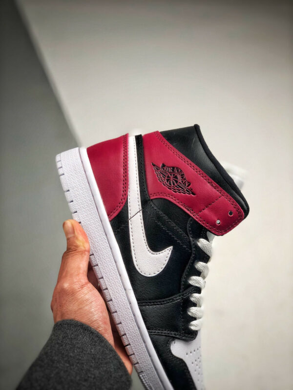 Air Jordan 1 Mid WMNS Black White-Noble Red For Sale