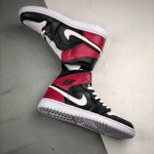 Air Jordan 1 Mid WMNS Black White-Noble Red For Sale