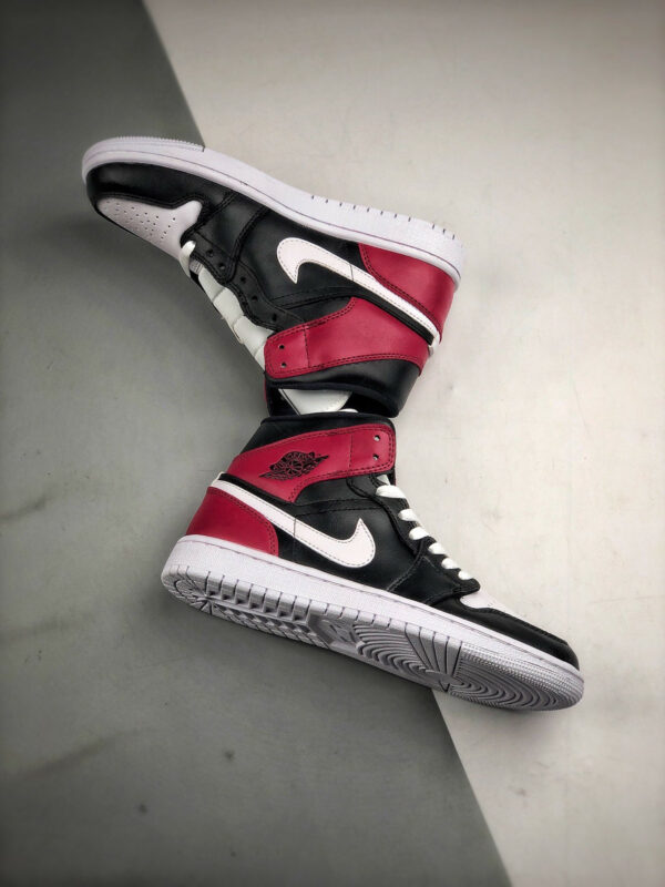 Air Jordan 1 Mid WMNS Black White-Noble Red For Sale