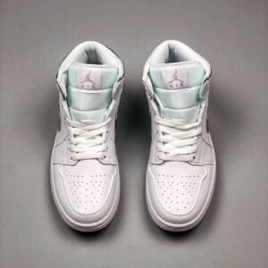 Air Jordan 1 Mid White Metallic Silver 554724-105 For Sale