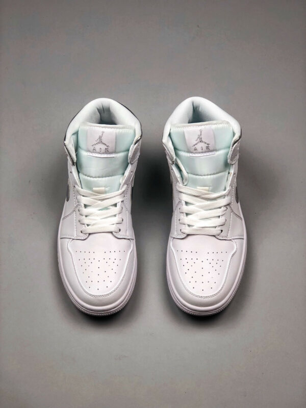 Air Jordan 1 Mid White Metallic Silver 554724-105 For Sale