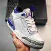 Air Jordan 3 White Black-Dark Iris-Cement Grey CT8532-105 For Sale