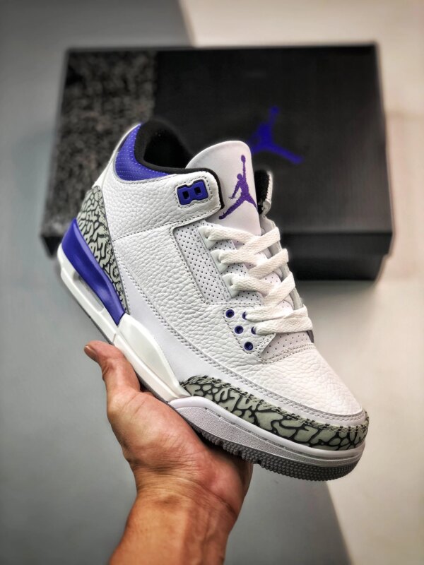 Air Jordan 3 White Black-Dark Iris-Cement Grey CT8532-105 For Sale