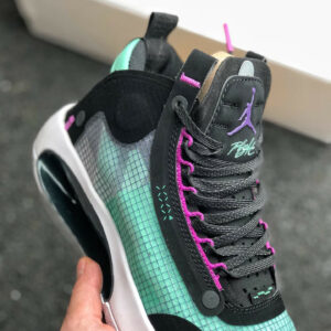 Air Jordan 34 Blue Void Green Glow-Black-Metallic Silver On Sale