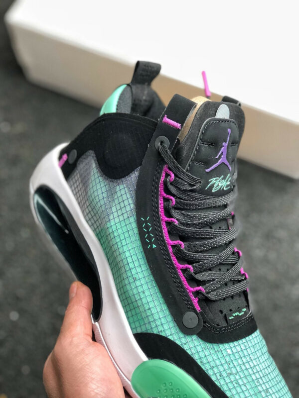 Air Jordan 34 Blue Void Green Glow-Black-Metallic Silver On Sale