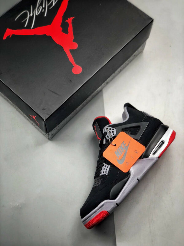 Air Jordan 4 Bred 2019 Black Cement Grey-Summit White-Fire Red