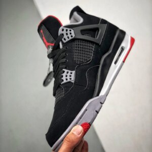 Air Jordan 4 Bred 2019 Black Cement Grey-Summit White-Fire Red