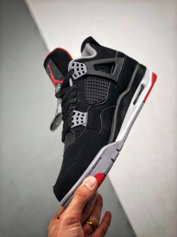 Air Jordan 4 Bred 2019 Black Cement Grey-Summit White-Fire Red