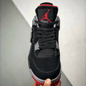 Air Jordan 4 Bred 2019 Black Cement Grey-Summit White-Fire Red