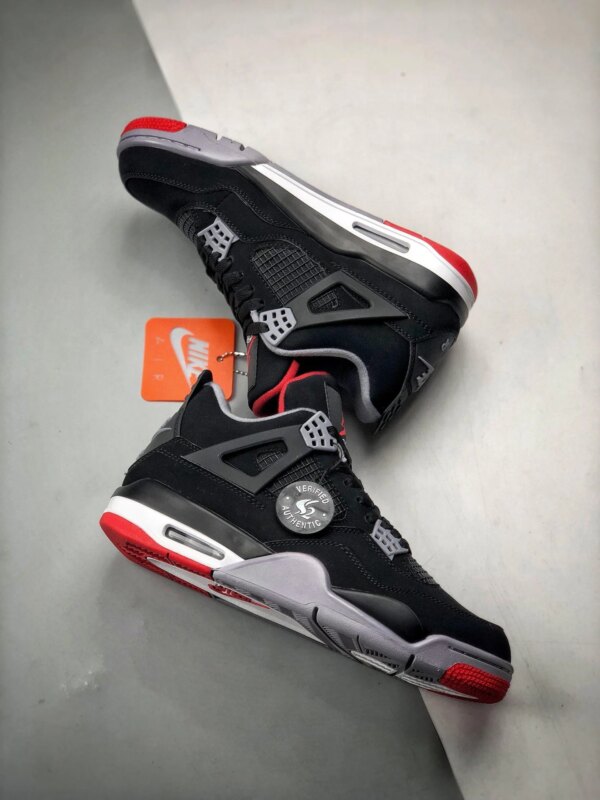 Air Jordan 4 Bred 2019 Black Cement Grey-Summit White-Fire Red