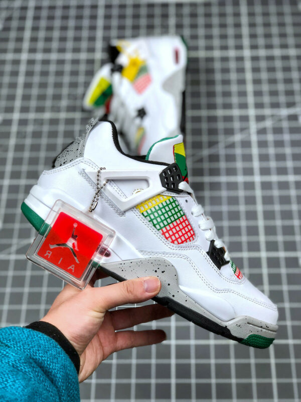 Air Jordan 4 Carnival White University Red-Lucid Green-Black For Sale