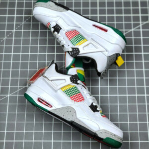 Air Jordan 4 Carnival White University Red-Lucid Green-Black For Sale