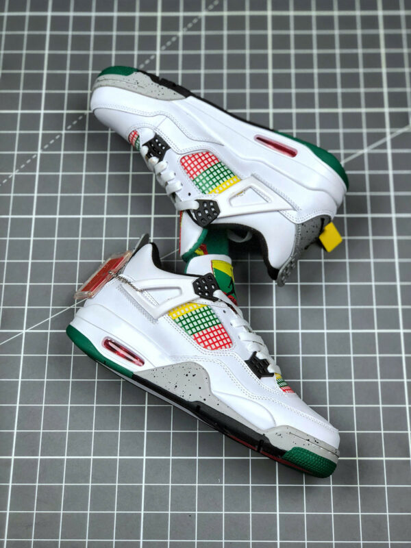 Air Jordan 4 Carnival White University Red-Lucid Green-Black For Sale